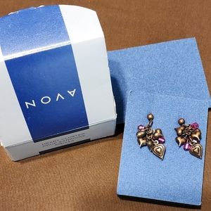 Vintage Y2K Avon Bronze Color Hearts Pierced Earrings NWT
